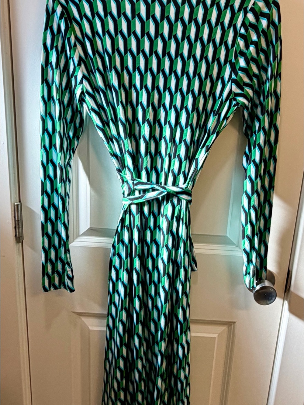 Diane von Furstenberg for Target Green Geometric Wrap Dress Size S NWT - Picture 3 of 3